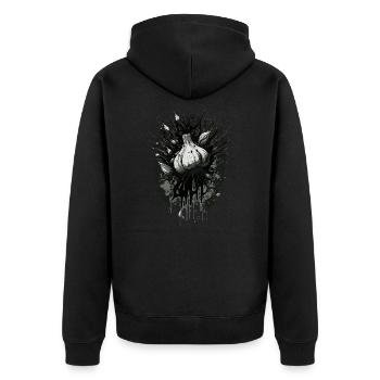 Garlic - Unisex Premium Organic Zip Hoodie - black - Back - Nico (187cm)