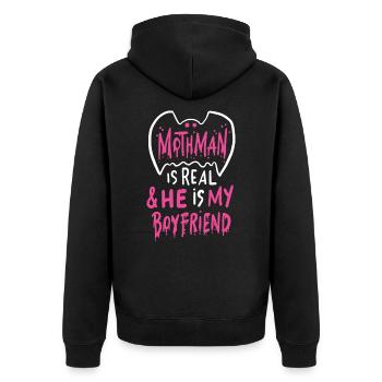 L’amour de Mothman pour les fans de Cryptid - Veste à capuche bio Premium Unisexe - noir - Dos - Nico (187cm)