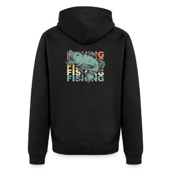 Pêche pêche - Veste à capuche bio Premium Unisexe - noir - Dos - Nico (187cm)