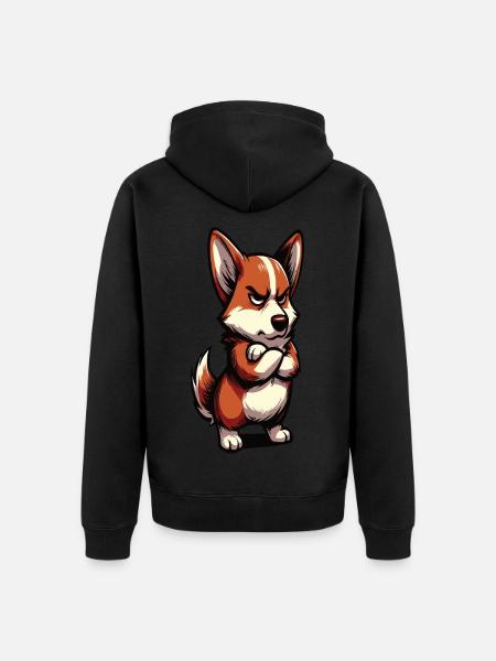 Corgi Corgi Welsh Corgi Corgi Corgi Omistaja Corgi Corgi Corgi - Premium unisex luomu-huppari vetoketjulla - musta