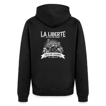 Biker motard moto citation drôle cadeau - Veste à capuche bio Premium Unisexe - noir - Dos - Nico (187cm)