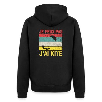 I Can't I Kite Gift Humor - Unisex Premium Organic Zip Hoodie - black - Back - Nico (187cm)