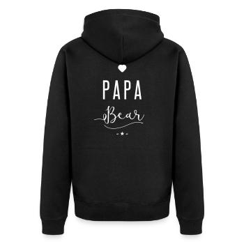 papa bear - Veste à capuche bio Premium Unisexe - noir - Dos - Nico (187cm)