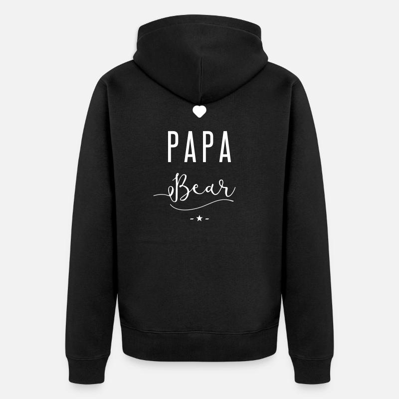 papa bear - Veste à capuche bio Premium Unisexe - noir