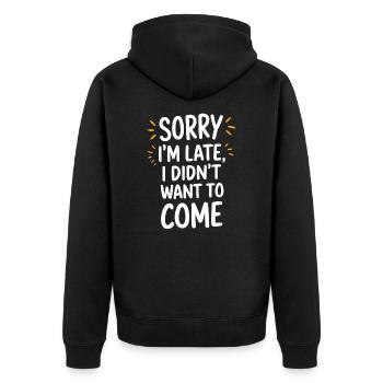 Lateness, procrastination & unpunctuality - Unisex Premium Organic Zip Hoodie - black - Back - Nico (187cm)