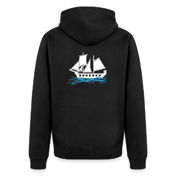 Boot - Unisex Premium Bio Zip Hoodie - Schwarz - Hinten - Nico (187cm)
