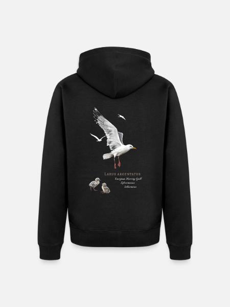 Herring gull - Unisex Premium Organic Zip Hoodie - black