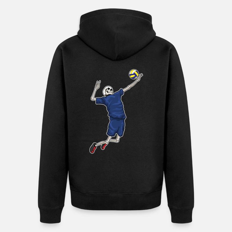 Skeleton Volleyball - Veste à capuche bio Premium Unisexe - noir