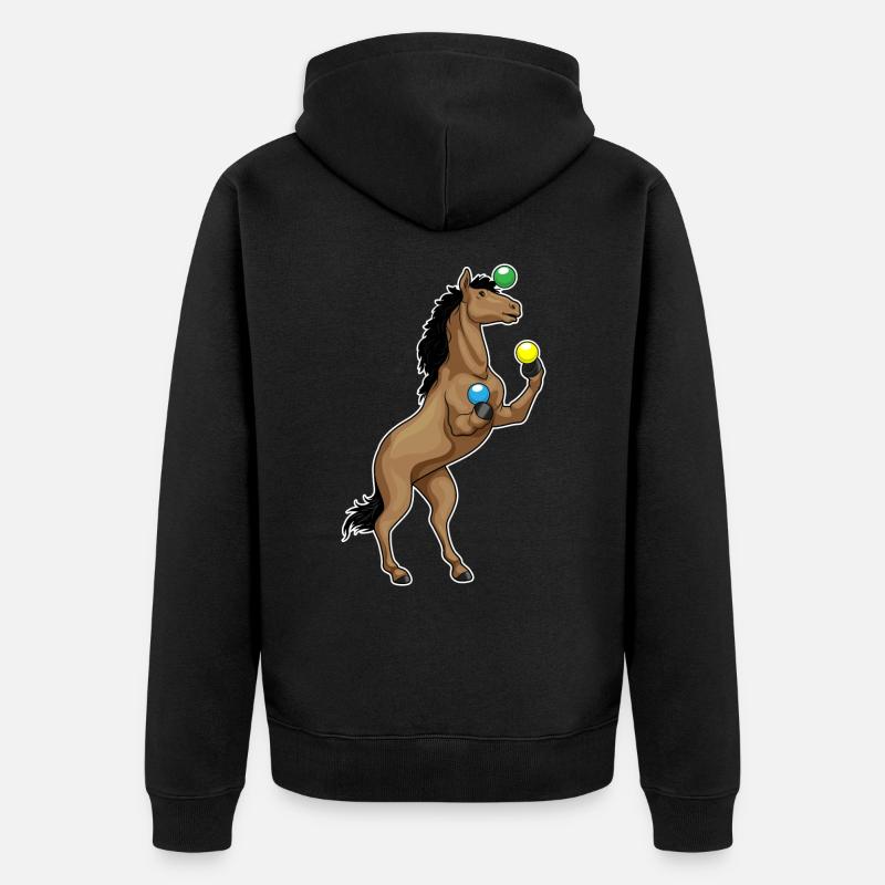 Jongleur de cheval - Veste à capuche bio Premium Unisexe - noir