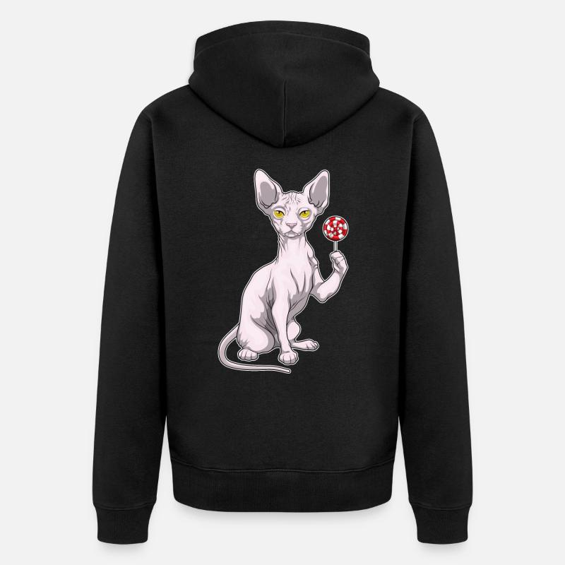 Sucette Chat Sphynx - Veste à capuche bio Premium Unisexe - noir