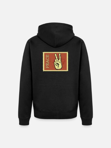 Peace - Unisex Premium Bio Zip Hoodie - Schwarz