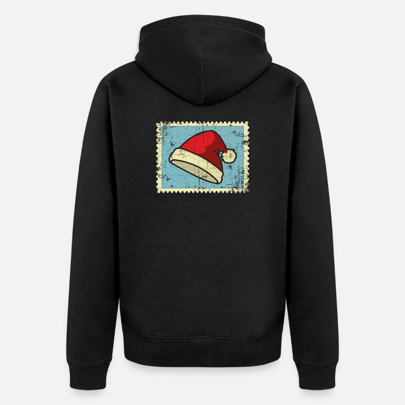 Père Noël Timbre - Veste à capuche bio Premium Unisexe - noir
