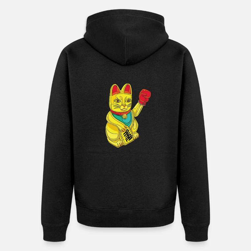 CHAT BOXEUR - Veste à capuche bio Premium Unisexe - noir