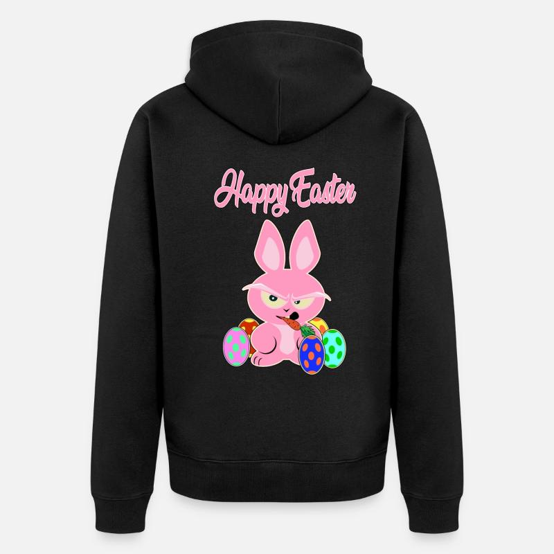 Happy Easter Pink Easter - Unisex Premium Organic Zip Hoodie - black