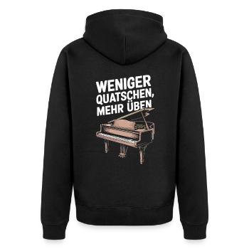 Piano Spieler Konzertflügel Klavier und Pianist - Unisex Premium Bio Zip Hoodie - Schwarz - Hinten - Nico (187cm)