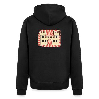Knights Castle - Unisex Premium Organic Zip Hoodie - black - Back - Nico (187cm)