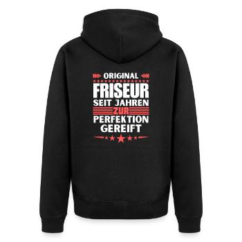 Coiffeur mûri à la perfection - Veste à capuche bio Premium Unisexe - noir - Dos - Nico (187cm)