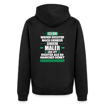 Ni poète ni penseur, mais peintre - Veste à capuche bio Premium Unisexe - noir - Dos - Nico (187cm)