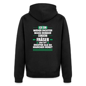 Ni poète ni penseur, mais fraiseur - Veste à capuche bio Premium Unisexe - noir - Dos - Nico (187cm)