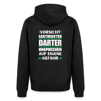 Ne parlez pas à un dard stressé ! - Veste à capuche bio Premium Unisexe - noir - Dos - Nico (187cm)