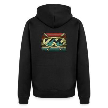 Skifahrer fahren Ski - Unisex Premium Bio Zip Hoodie - Schwarz - Hinten - Nico (187cm)