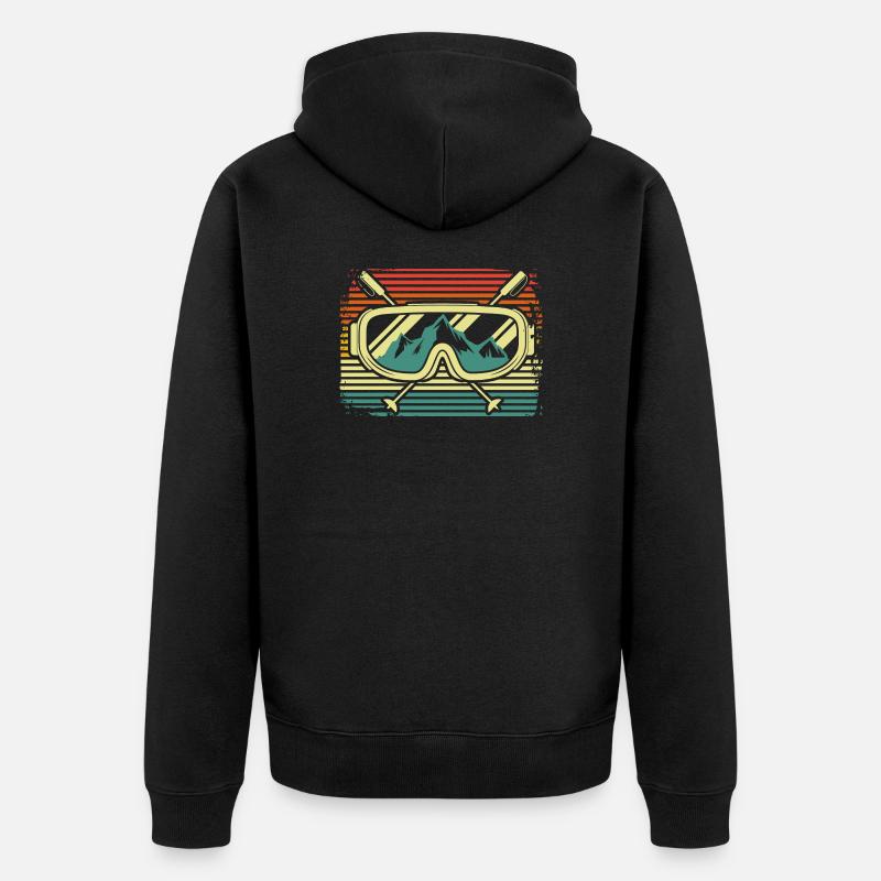 Ski Berge - Unisex Premium Bio Zip Hoodie - Schwarz