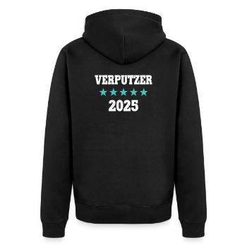 Verputzer 2025 Ausbildung Prüfung Meister Azubi - Unisex Premium Bio Zip Hoodie - Schwarz - Hinten - Nico (187cm)