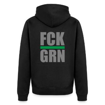 FCK GRN | Couleurs modifiables - Veste à capuche bio Premium Unisexe - noir - Dos - Nico (187cm)