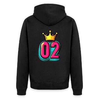 Couronne à 2 chiffres - Veste à capuche bio Premium Unisexe - noir - Dos - Nico (187cm)