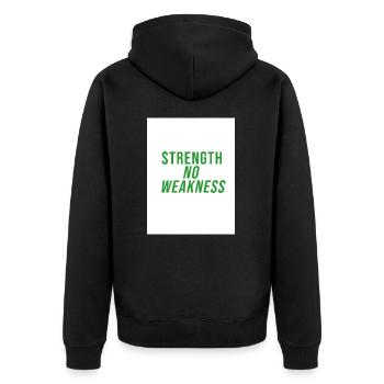 Strength Club - Unisex Premium Bio Zip Hoodie - Schwarz - Hinten - Nico (187cm)