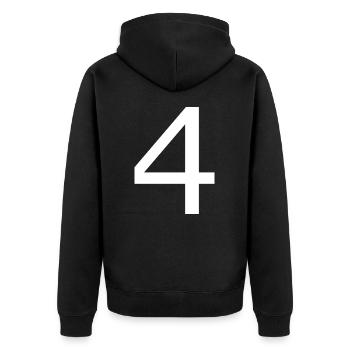 4 - Unisex Premium Organic Zip Hoodie - black - Back - Nico (187cm)