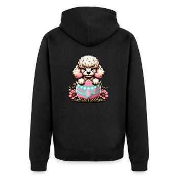 Easter Egg Easter Egg Dog Poodle Hatches From The Egg - Unisex Premium Organic Zip Hoodie - black - Back - Nico (187cm)
