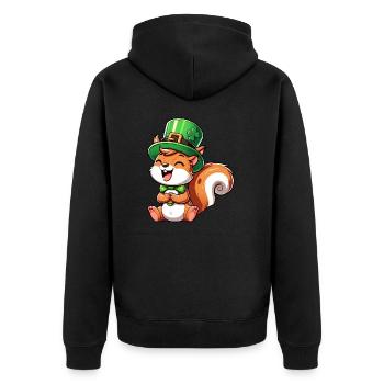 Écureuil coquin St. Patrick’s - Veste à capuche bio Premium Unisexe - noir - Dos - Nico (187cm)