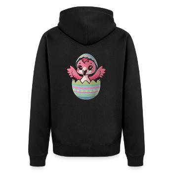 Easter Bird Hatching Happy Easter Greetings - Unisex Premium Organic Zip Hoodie - black - Back - Nico (187cm)