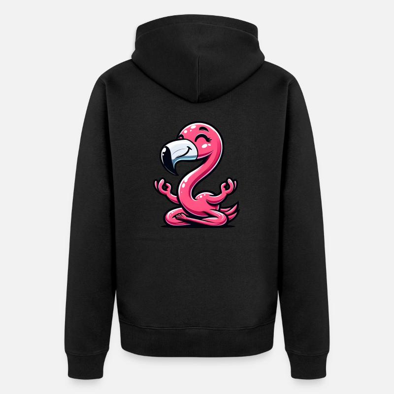 Flamingo Yoga Méditation Relaxation - Veste à capuche bio Premium Unisexe - noir