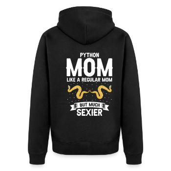 King python design for snake lovers - Unisex Premium Organic Zip Hoodie - black - Back - Nico (187cm)
