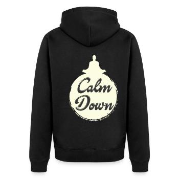 Relaxation and relaxation. Just Calm Down - Unisex Premium Organic Zip Hoodie - black - Back - Nico (187cm)