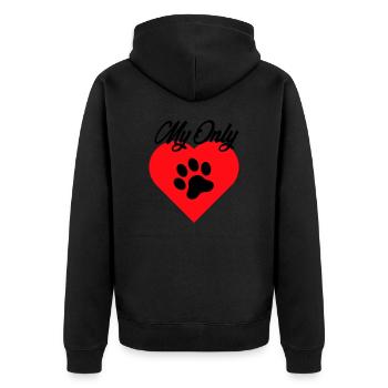MY ONLY LOVE PET 2 - Unisex Premium Organic Zip Hoodie - black - Back - Nico (187cm)