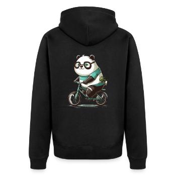 Panda Cycliste - Veste à capuche bio Premium Unisexe - noir - Dos - Nico (187cm)