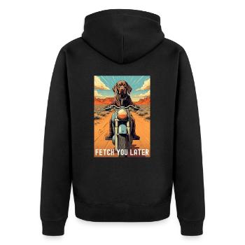 Labrador Retriever à moto - Veste à capuche bio Premium Unisexe - noir - Dos - Nico (187cm)