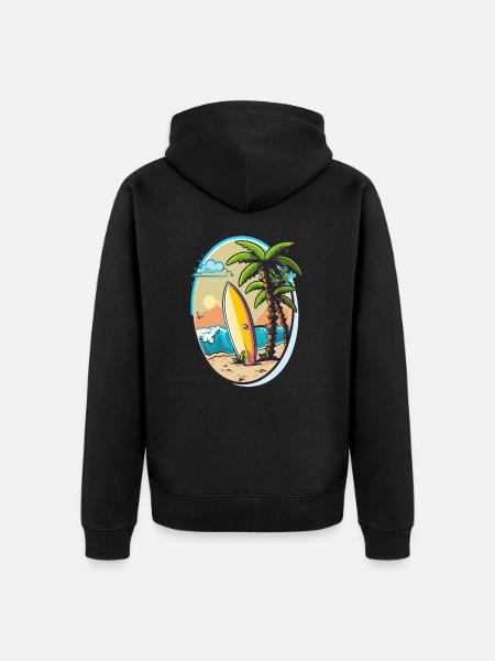 The Wave Rider - Unisex Premium Organic Zip Hoodie - black