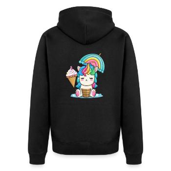 Unicorn Magic pour les enfants Un monde plein de fantaisie - Veste à capuche bio Premium Unisexe - noir - Dos - Nico (187cm)