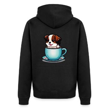 Chien mignon: Rien ne vaut le sourire d’un chien - Veste à capuche bio Premium Unisexe - noir - Dos - Nico (187cm)
