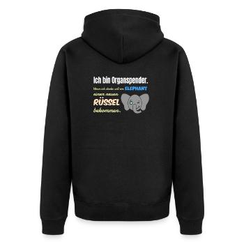 Lustiger versauter Spruch Geschenk - Unisex Premium Bio Zip Hoodie - Schwarz - Hinten - Nico (187cm)