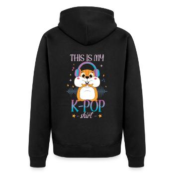 K-Pop Zitat koreanische Popmusik | Südkorea - Unisex Premium Bio Zip Hoodie - Schwarz - Hinten - Nico (187cm)