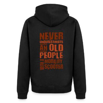 An Old People With A Mobility Scooter - Unisex Premium Bio Zip Hoodie - Schwarz - Hinten - Nico (187cm)