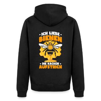 Bienen Imkerei Bienenzüchter Imker Spruch - Unisex Premium Bio Zip Hoodie - Schwarz - Hinten - Nico (187cm)