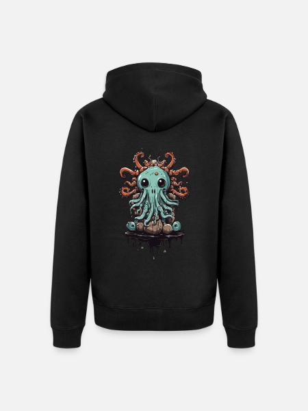 Süßes Schleimmonster Halloween Design - Unisex Premium Bio Zip Hoodie - Schwarz