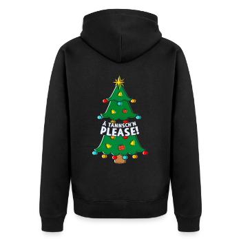 Ä Tännsch'n Please - Unisex Premium Bio Zip Hoodie - Schwarz - Hinten - Nico (187cm)