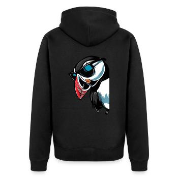 Gift for Atlantic Puffins - Unisex Premium Organic Zip Hoodie - black - Back - Nico (187cm)